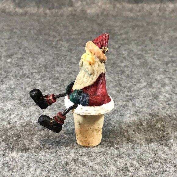 Vintage Figurine Cork Santa Claus Bottle Cork Stopper - Picture 3 of 7